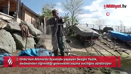 Dedesinden öğrendiği yöntemle 50 kilo balık yakalıyor!