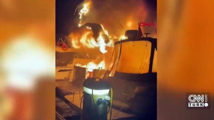 SON DAKİKA... İstanbul Tuzla marinada 4 tekne alev alev yandı