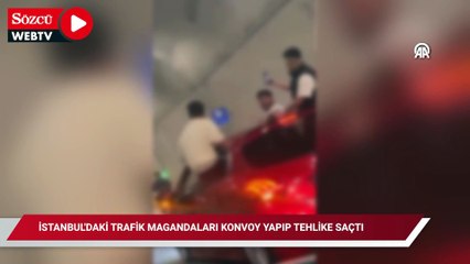 İstanbul'daki trafik magandaları konvoy yapıp tehlike saçtı
