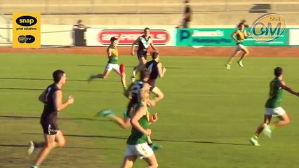 Harry Weaven kicks the first goal of the final term