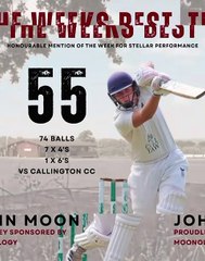 John Moon on his way to scoring 55 at Callington on Saturday.