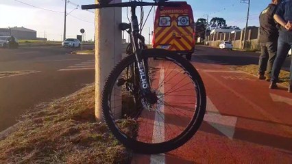 Ciclista é atingido por carro na rodovia PR-486; Siate é acionado