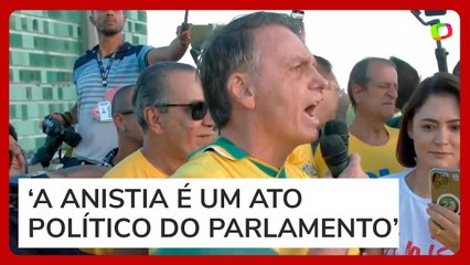 ‘Vamos continuar lutando’, diz Bolsonaro em ato por anistia em Brasília