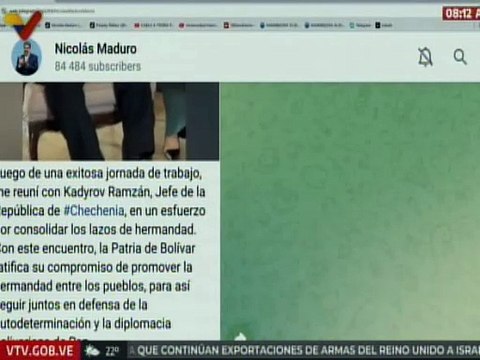 Pdte. Nicolás Maduro sostuvo encuentro con el jefe de la República de Chechenia, Kadyrov Ramzán