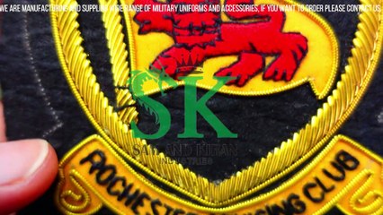 Bullion Badges, HAND EMBROIDERED SWORD CASE SHIELD BADGES,