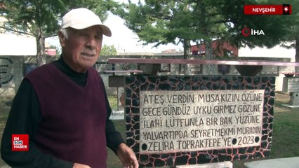 Nevşehir'de ölen eşine olan aşkını taşlara işledi