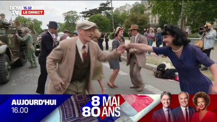 8-Mai: des danseurs se préparent à rejouer les scènes de liesse de la Libération