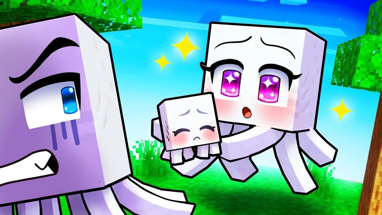 Playing as a HAPPY GHAST Family in Minecraft! Part 1 aphmau, minecraft