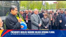 Presidentes Nicolás Maduro y Díaz-Canel ofrecen ofrenda floral al Libertador Simón Bolívar en Rusia