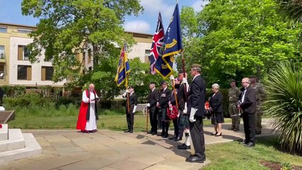 VE Day wreath-laying at Farnham War Memorial