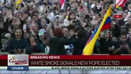 Vatican City: white smoke signals new pope elected