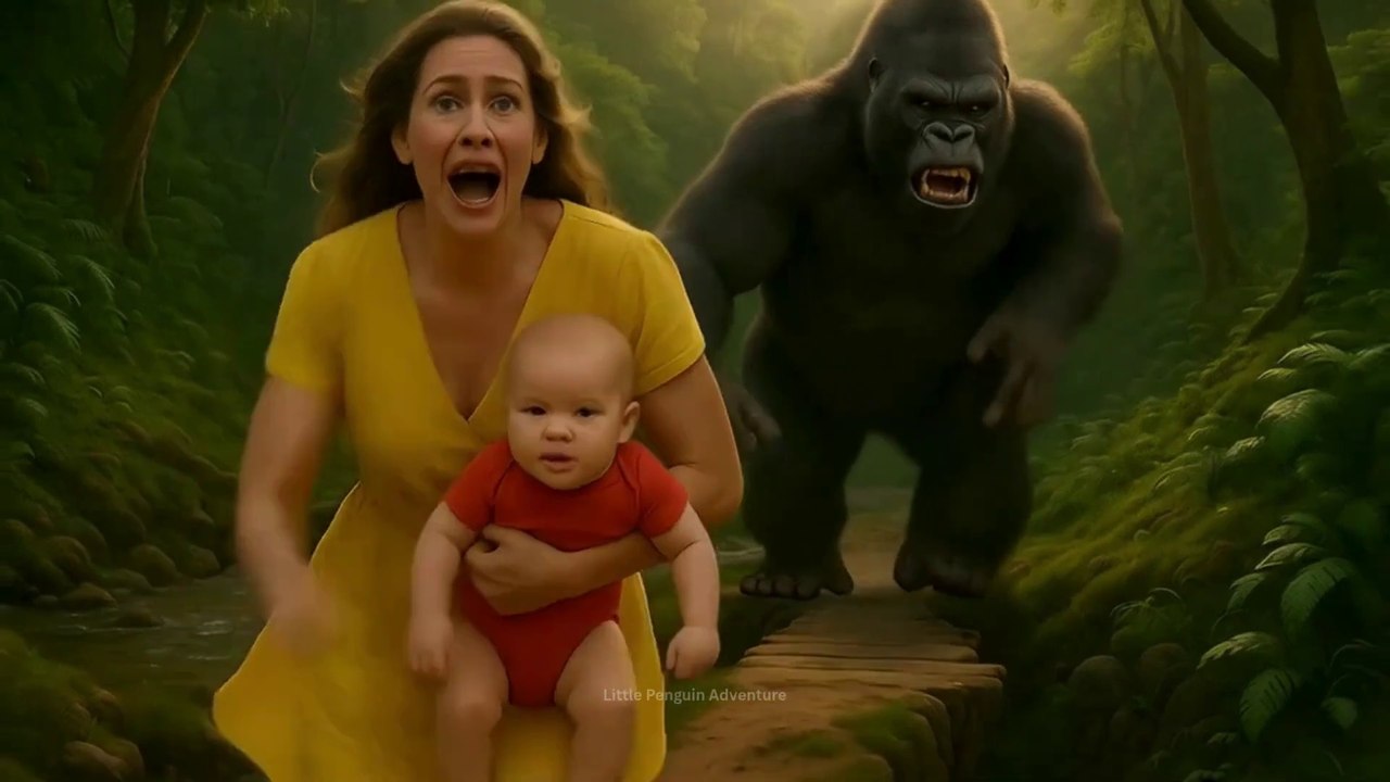 Penguin_Saves_helpless_Baby_from_Gorilla___Reunited_with_Mom_#rescueanimals_#cuteanimals_#penguin(1080p)