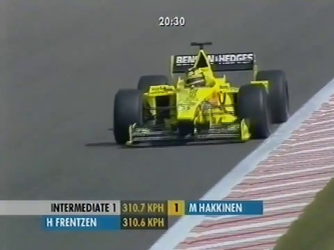 F1 – Heinz-Harald Frentzen (Jordan Mugen-Honda V10) lap in qualfying – Belgium 2000
