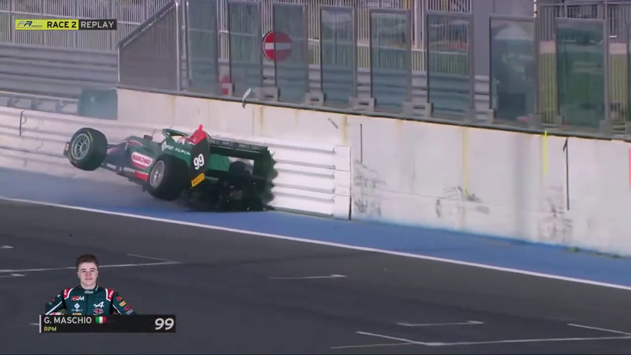 Formula Regional European Championship 2025 Misano Race 2 Maschio Big Crash