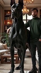 The Loyal Giant: A Black Great Dane and His Devoted Owner – A Heartwarming Moment