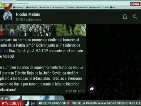 Pdte. Maduro rinde honores al Libertador Simón Bolívar junto a su homólogo de Cuba el Pdte. Díaz-Canel