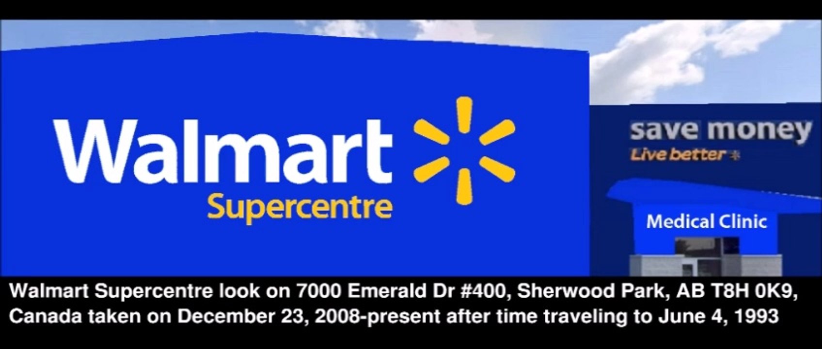 how Walmart Supercentre will look like 7000 Emerald Dr #400, Sherwood Park, AB T8H 0K9, Canada when time travel gets invented