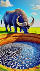 Buffalo cover with million of dangerous fish and rescue by team. #animals #firebrigade😱 #facebookviral #jalpari #foryouシ #BunnyAdventure #trend #amazingfacts #animation #indian #bestoftheday #trending #explore  #cartoon #Amazing #shorts #AI #duck #anima