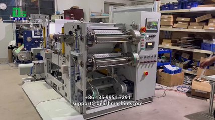 Correction tape slitter, slitting and rewinding into separate small rolls
