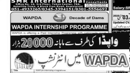 WAPDA Internship Program 2025 - Paid Internship in Wapda 2025 - 20000 Pad Internship How to Apply
