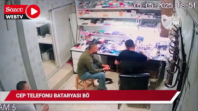 Cep telefonu bataryasının patlaması güvenlik kamerasında
