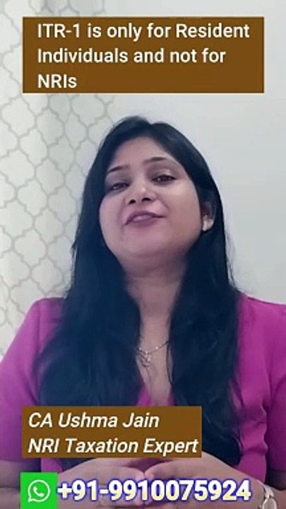 Why are NRIs not eligilble to file ITR-1