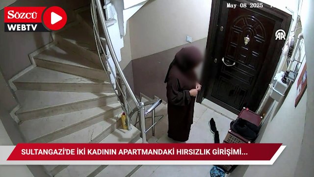 Sultangazi'de iki kadının apartmandaki hırsızlık girişimi...