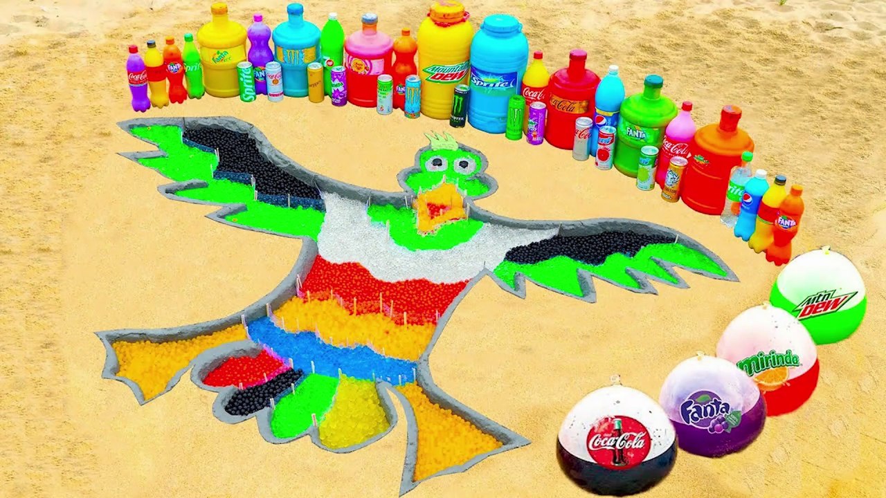 How to make Rainbow Mallard in Migration with Orbeez, Big Fanta, Coca Cola vs Mentos & Popular Sodas