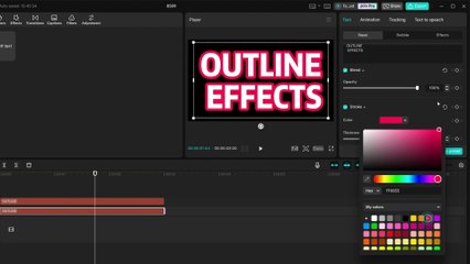 How to make outline effect in Capcut PC