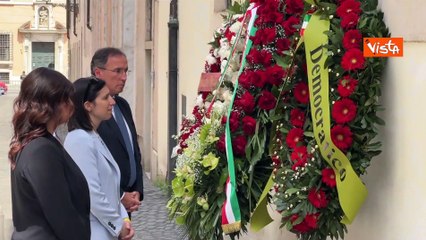 Anniversario uccisione Aldo Moro, delegazione Pd con Schlein e Boccia in Via Caetani
