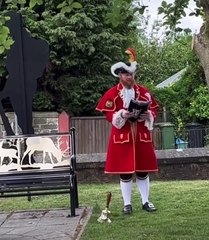 Town Crier Jer Holland Opens VE Day with Flag Raising in Cinderford