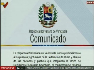 Venezuela felicita a Rusia al conmemorarse 80 años del Día de la Victoria en la Gran Guerra Patria