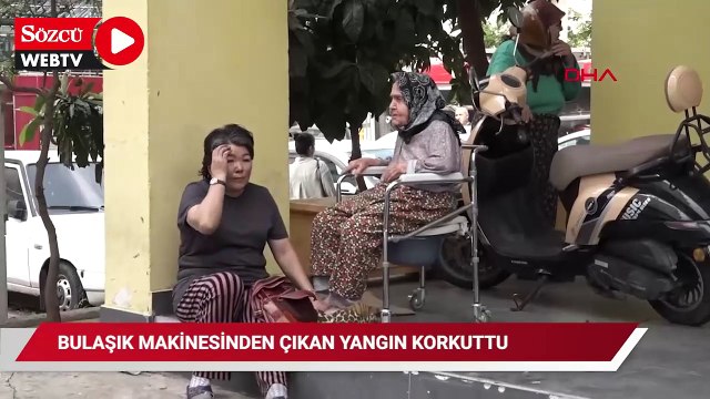 Bulaşık makinesinden çıkan yangın apartmandakileri sokağa döktü