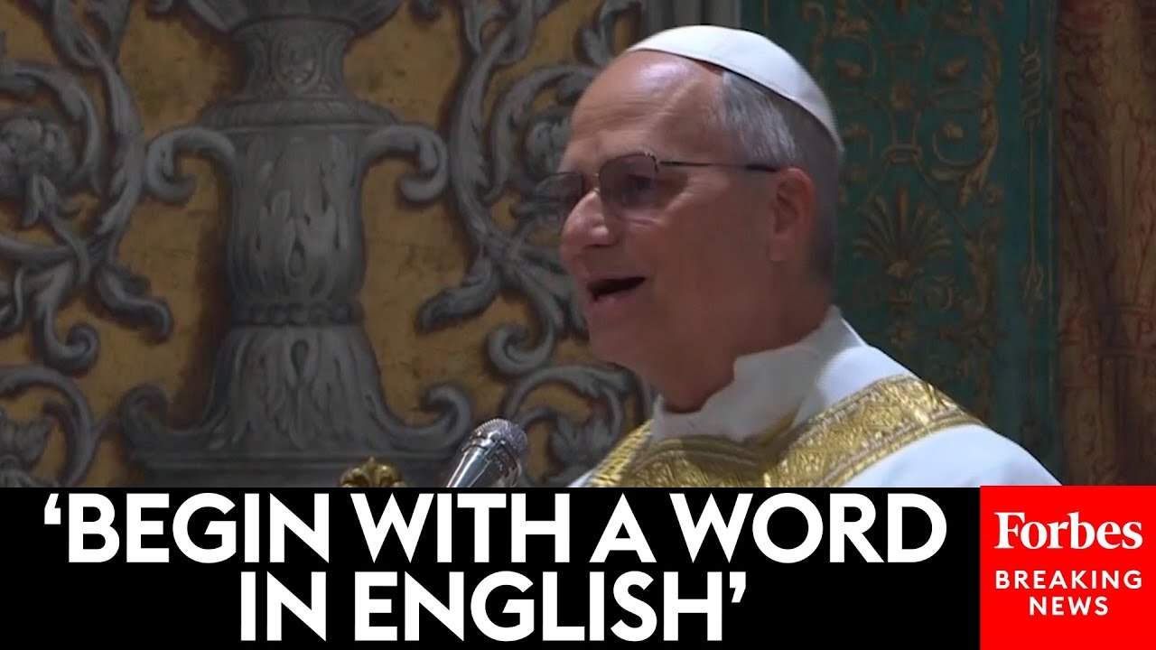 Pope Leo XIV Begins Homily In English During First Mass As Pope At The Sistine Chapel