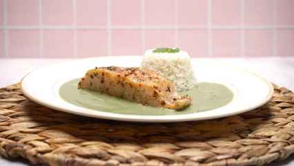 Pescado con crema de calabaza y champiñones de Andrea Noli