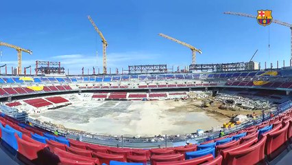 Limak instala el césped del nuevo Camp Nou con seis meses de retraso