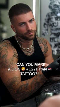 “Can You Make A Lion 🦁 + Egyptian 🇪🇬 Tattoo” #shorts