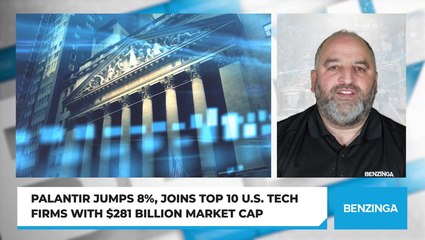 Palantir Jumps 8%, Joins Top 10 U.S. Tech Firms With $281 Billion Market Cap