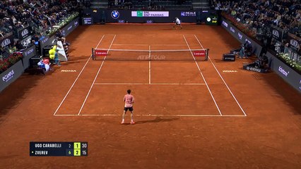 Zverev wins 29-shot rally over Ugo Carabelli in Rome