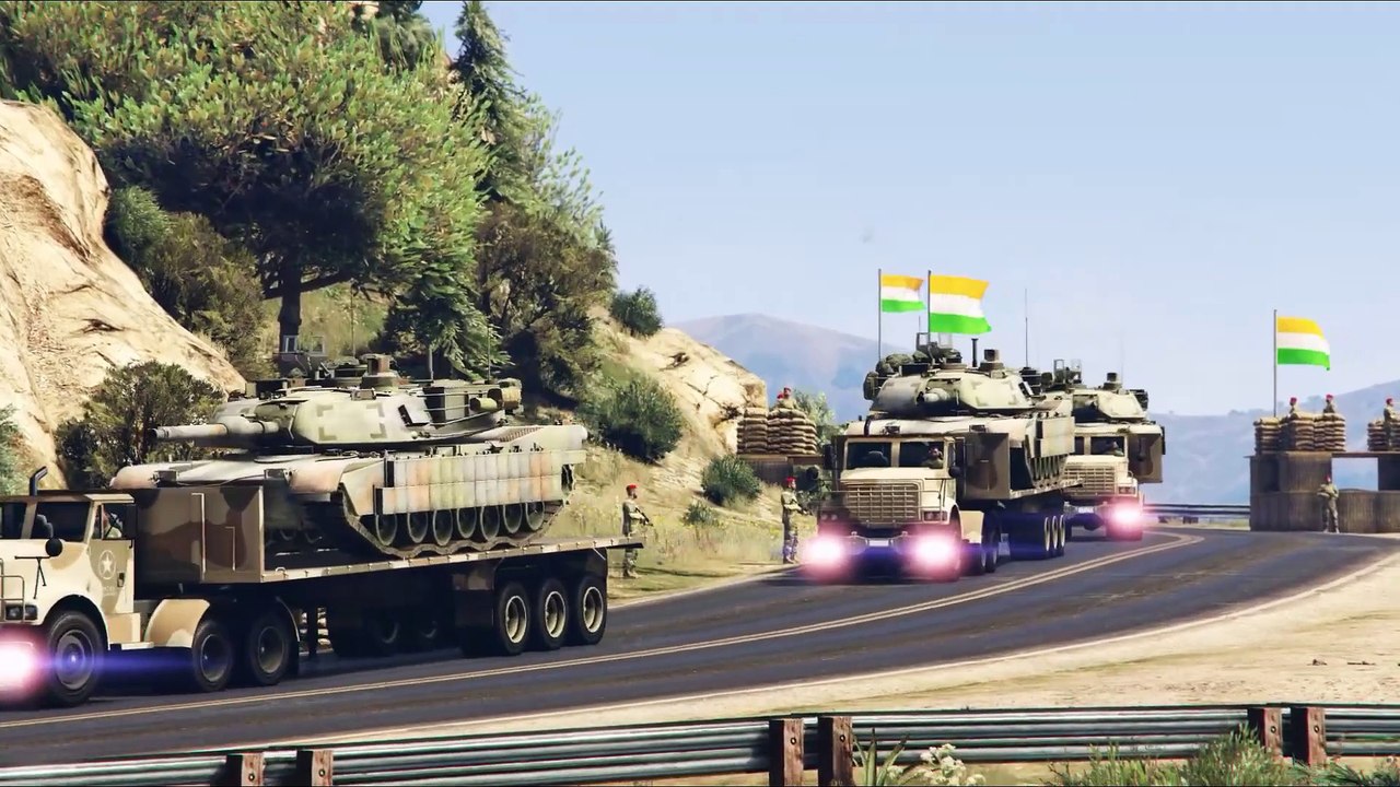 Pakistan India War | Pakistan Air Attack on Indian Army Weapons Supply Convoy - GTA 5