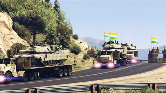 Pakistan India War | Pakistan Air Attack on Indian Army Weapons Supply Convoy - GTA 5