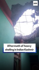 Aftermath of heavy shelling in Indian Kashmir