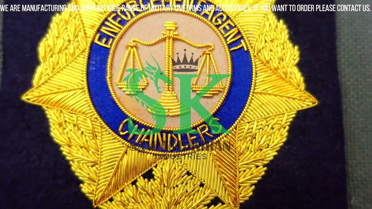 Hand Embroidery Badge for Uniform Patch, Hand Embroidered Badge, Embroidered Bullion Badges