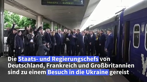 Video Merz, Macron und Starmer in Kiew eingetroffen