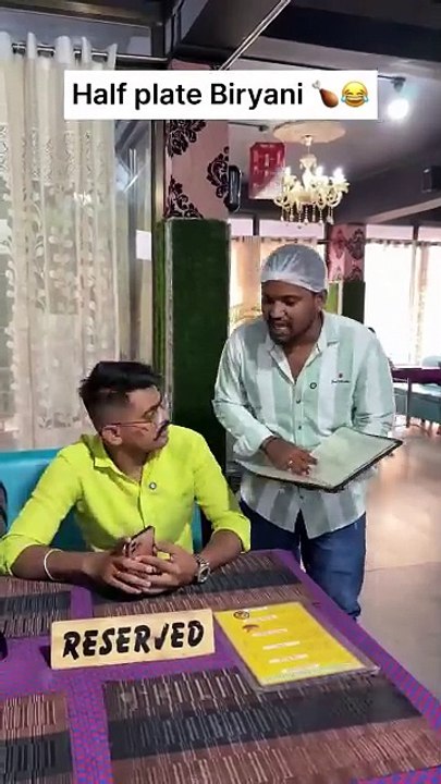 नया है वह waiter  half plate chicken Biryani 🍗😅