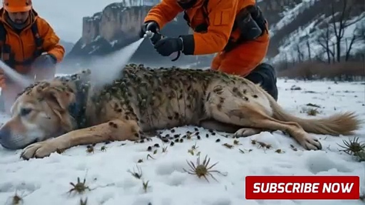 Dog Injured by Barnacles and Parasites