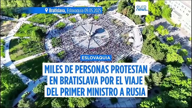 Manifestantes eslovacos condenan la visita a Moscú de Robert Fico para reunirse con Putin