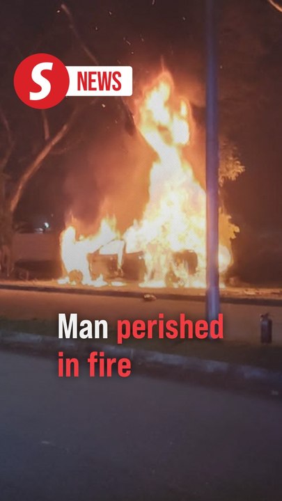 Man killed as vehicle goes up in flames