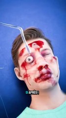 Visage en mauvais état