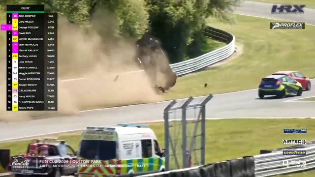 BRSCC 2025 Fiesta ST240 Oulton Park Race 1 Cooper Huge Crash Rolls
